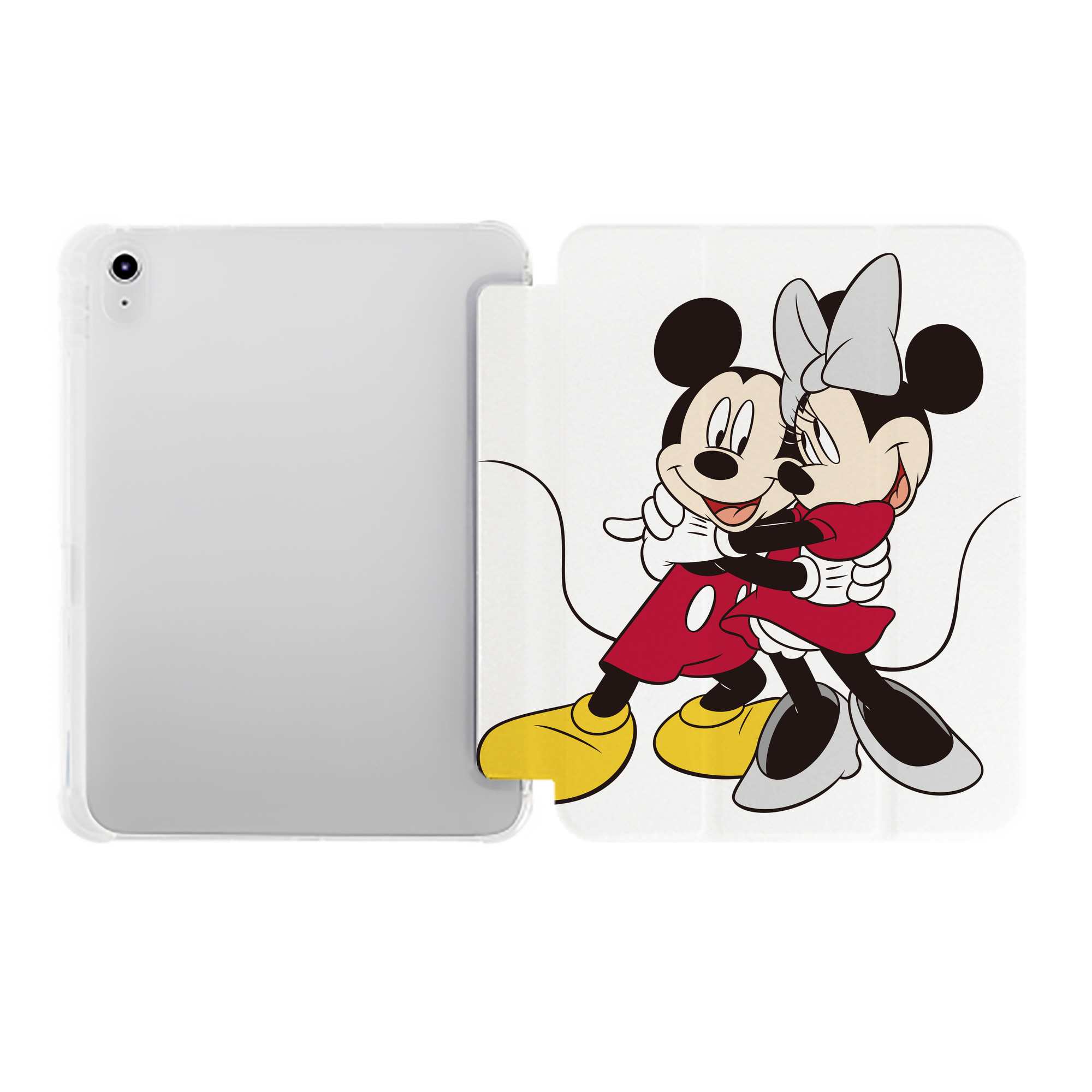 （画像用） ミッキーマウス Mickey Mouse IPad ケース ペン収納付き 三つ折りスタンド PUレザー×シリコン 対応機種9.5/10.5/10.9インチ